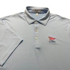 Peter Millar Polo Mens Medium Blue LACC Los Angeles Country Club Golf US Open