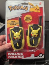 Brand New Pokemon Pikachu 750 Feet Range Push-to-Talk Battery Walkie Talkies