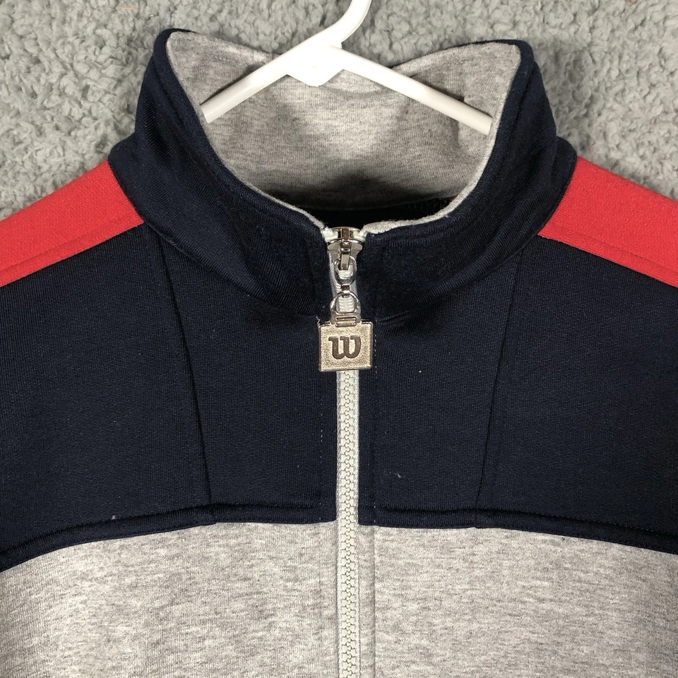 Pullover Wilson 1/4 Cremallera Talla Pequeña Blanco Bloque de Color Deportes Tenis Golf Atlético Foto 2 de 4