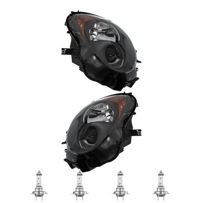 Scheinwerfer Set dunkel Grau H7/H7 für Alfa Romeo Mito 955 955_ inkl. Lampen