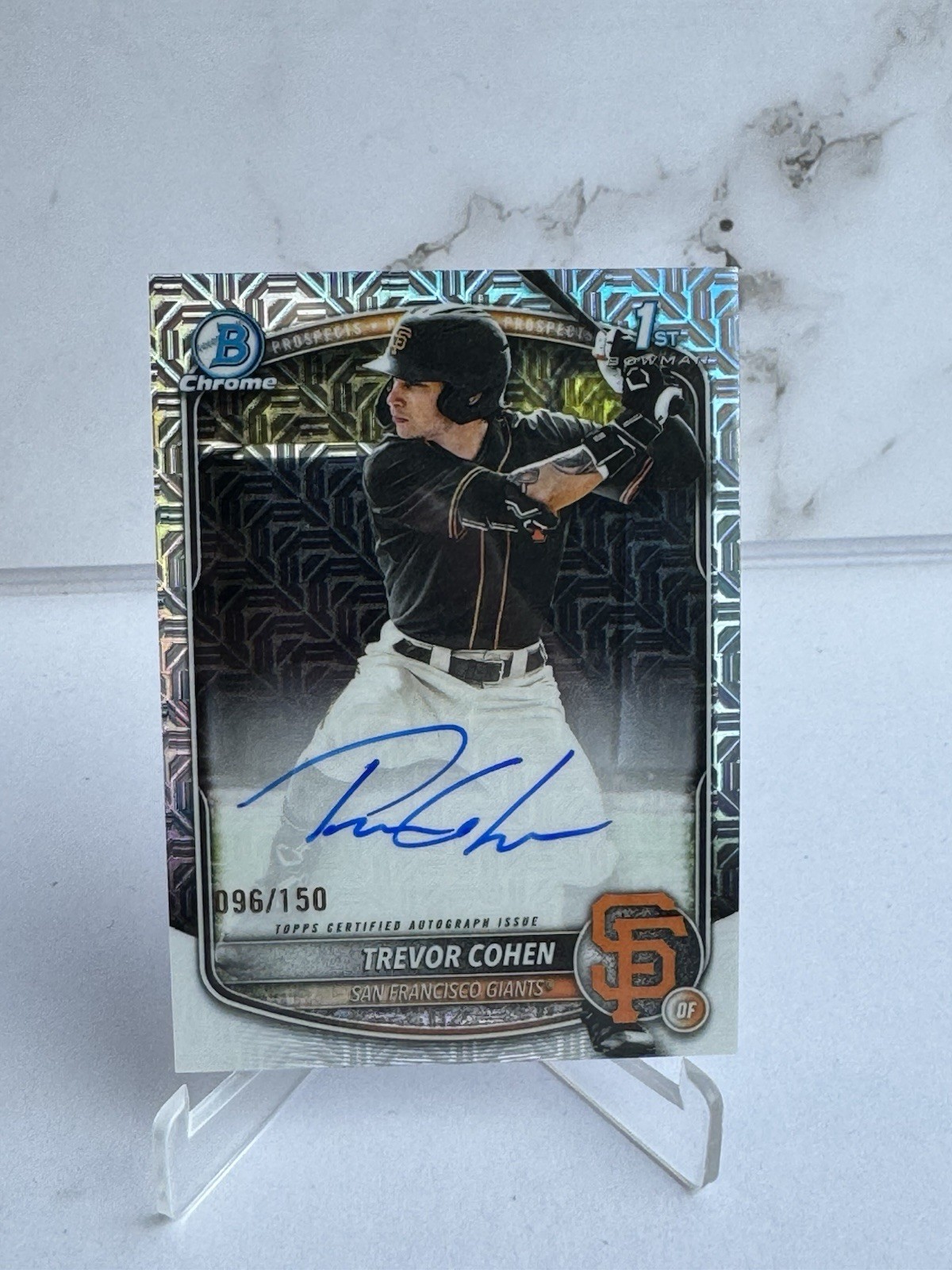 TREVOR COHEN 2025 BOWMAN CHROME DRAFT 1ST CHOICE HTA AUTO /150 GIANTS