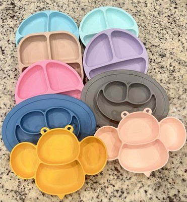 Toddler/Baby Silicone Plate Mat Lot Nuby Mushi Wee Sprouts EzPz 9 Plates Mats