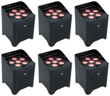6 Chauvet DJ Freedom Par T6 Wireless Rechargeable RGB LED DMX Par Wash Up-lights