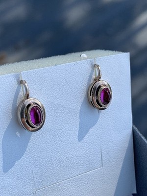 Silver earrings with gilding, USSR (star), hallmark 925 assay value.