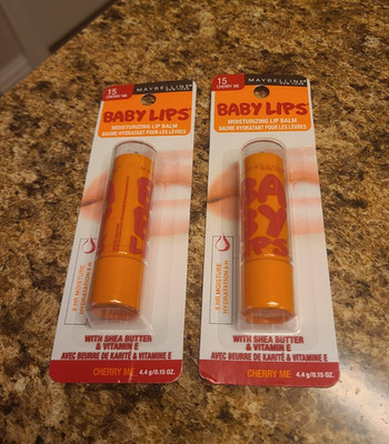 LOT (2) Maybelline New York Baby Lips Moisturizing Lip Balm CHERRY ME ~SHIPSFAST