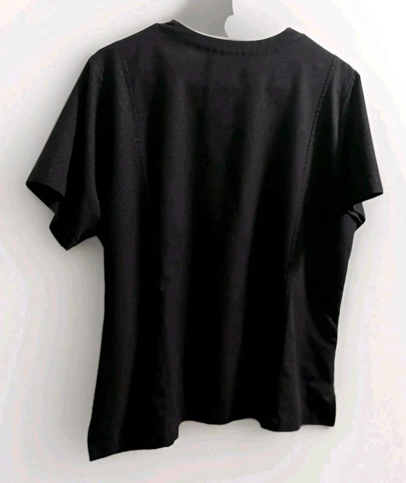 Jockey Scrub Lab Crossover Top 3 Pocket Black Brocade Look Pattern XL Nice!! - Image 2 of 4