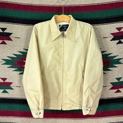 Vintage 70s Sears Beige Swing Jacket - Men's Mediums - Lined - Point Collar 