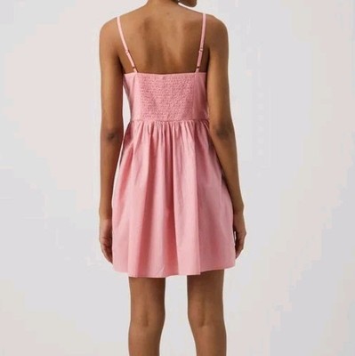 GAP Women Dress Women XL Pink Peach Eyelet Spaghetti Strap Midi Square Neck  New | eBay