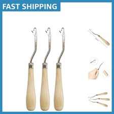 Lightweight 3-Pack Latch Hook Tools with Bent Design for Hair  Knitting Crafts