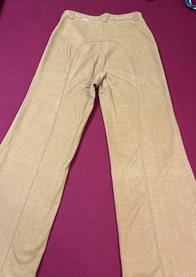 Vintage Dittos Jeans 1970s Women’s Sz 27 Brown Bell Bottoms Hippie Saddle Seam - Image 4 of 4