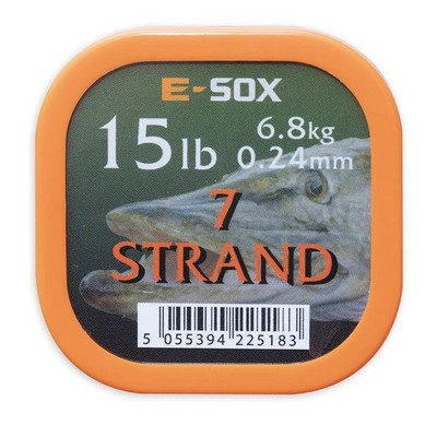 Drennan E-SOX 7 Strand Pike Wire 15m Stahlvorfach Hecht Deadbait 