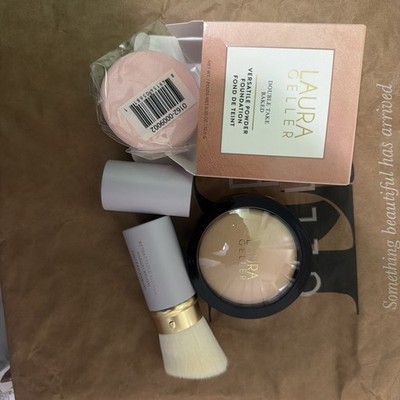 LAURA GELLER Double Take Baked Versatile LIGHT 0.35oz +Brush