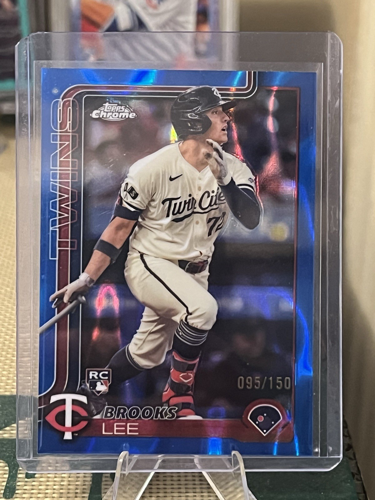 2025 Topps Chrome - Brooks Lee Blue RayWave Refractor /150 - #234 TWINS ROOKIE