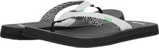 Sanuk Yoga Serenity 4 Sandals / Flip-Flops - NWT Womens 7 White / Blk 44409-B3