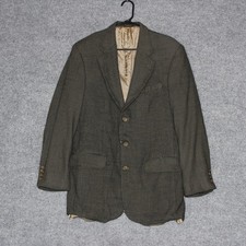 Oscar de la Renta Men's 40L 100 Wool Houndstooth Blazer Jacket Made in Colombia