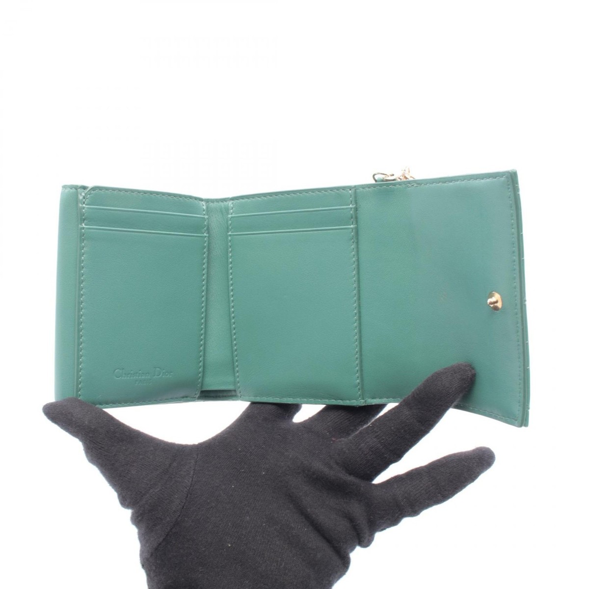 Dior LADY DIOR Lotus wallet S0181OVRB Patent leather Green Used