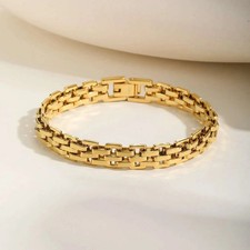 Prjewel Women's Watch Strap Bracelet Gold Color Stainless Steel Bracelet Fashion