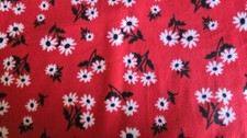 Happy Value Craft Fleece Fabric By The Yard Red Daisy
