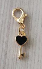 Black Heart Key  Charm  Zipper Decoration  Lobster Claw Clasp Keychain
