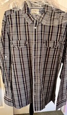 Men's Long Sleeve Plaid black and white.