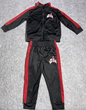 Jordan Tracksuit Set Jacket Pants Black Red Jumpman Logo Size 18m