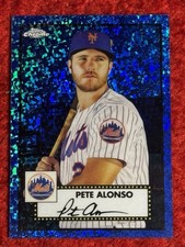 2021 Topps Chrome Platinum Anniversary Pete Alonso #143 Blue Mini-Diamond  /199