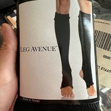 Leg Avenue Black Open-Toe and ankle ruffled Leg Warmers