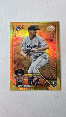 2023 Topps Chrome Eury Perez Radiating Rookies SP Marlins