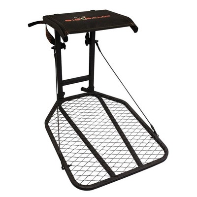 Big Game Captain Steel Hang-On Treestand with 14'' x 12'' Flip-Back Seat, Black