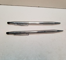 Vintage Cross Century Chrome Mechanical Pencil Set of 2 USA Classic