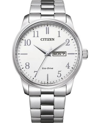 CITIZEN Men Analog Eco-Drive Casual Watch Classic Dress White Dial Waterproof Ro