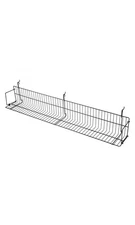 SSWBasics 48" x 6" x 6.5" Black Media Grid Shelf for Slatwall & Wire Grid