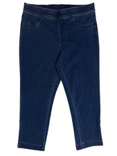 TIME  TRU Stretch Waist Pull On Blue Jean Capris Women's Size L 12-14 