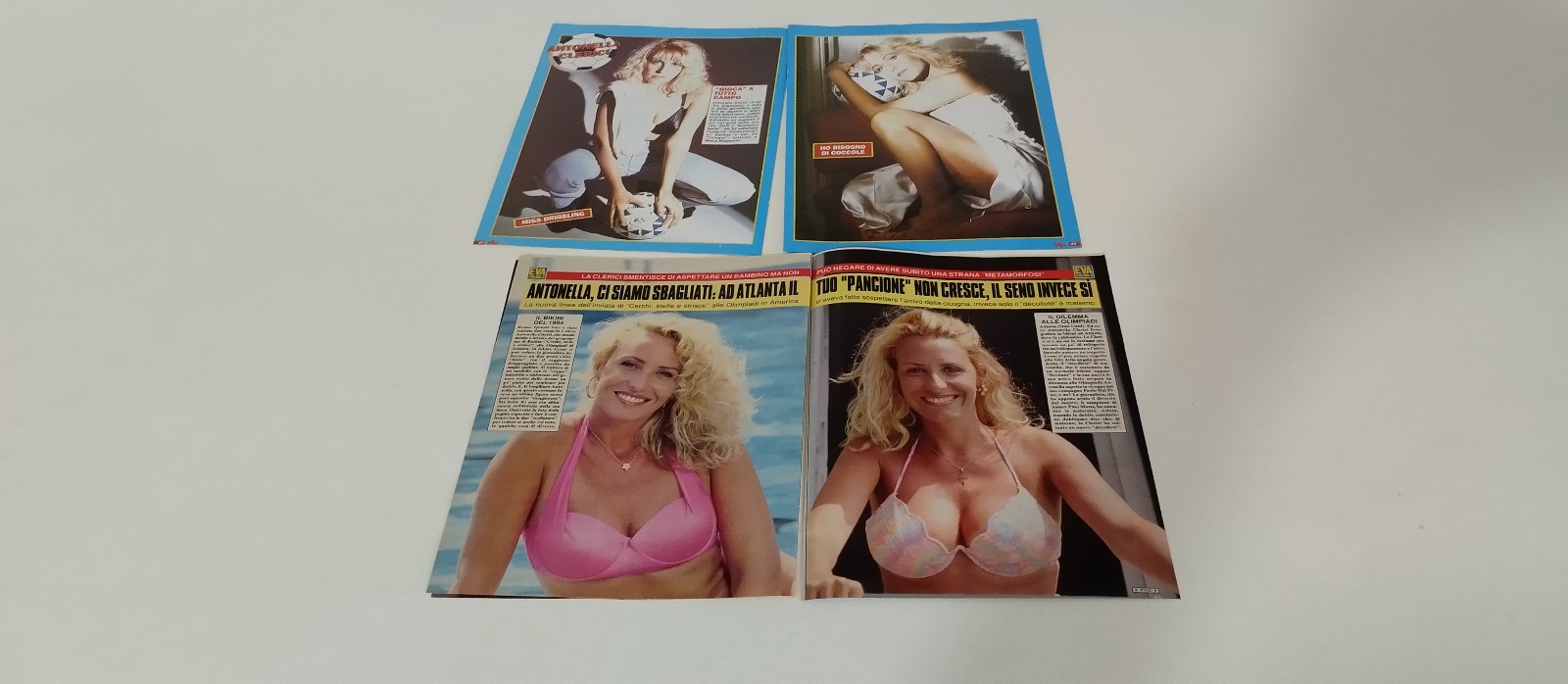 ANTONELLA CLERICI 1995_set di 4 pagine di fotoservizi/articoli_clippings