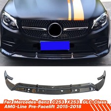 Front Spoiler Lippe Schwarz F&uuml;r Mercedes GLC Class X253 C253 AMG Line 2015-2018