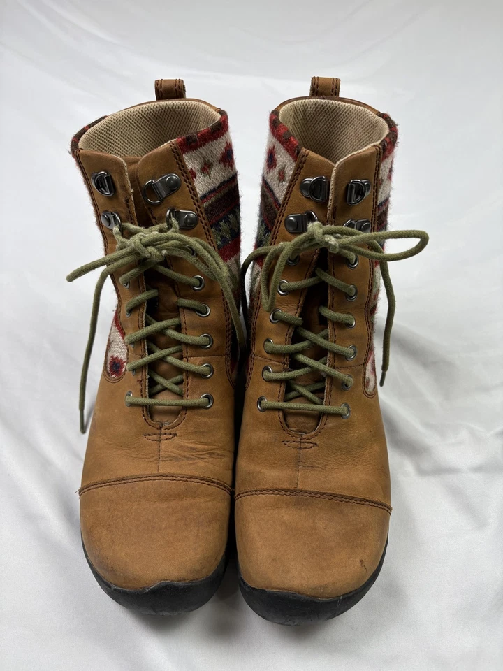 Botas Keen para mujer talla 7 cuero marrón Fair Isle tejidas con cordones senderismo 1011457 Foto 3 de 4