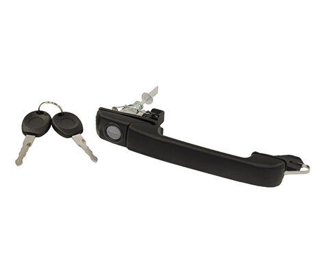 Poignée de porte noir mat texturé avant gauche ou droite avec barillet de serrure