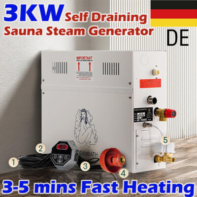 3KW Dampfgenerator Innerhalb von 3m³ Gewerbe für Sauna mit 35-55  Automatik 220V