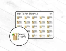 1297- Grocery Shopping Tracker Planner Stickers.