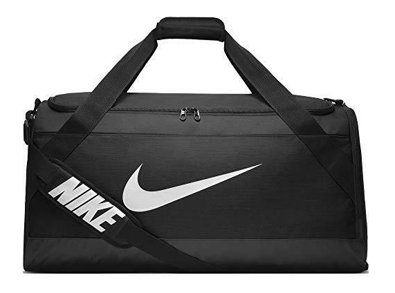NIKE Brasilia Duffel Bag, Black/Black/White, Large - LuggageBee | LuggageBee