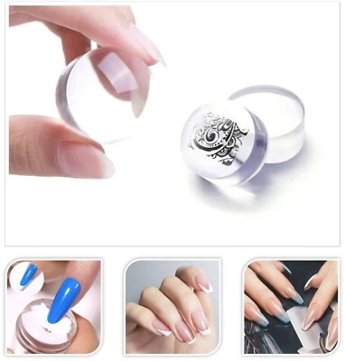 Clear Silicone Nail Art Stamping French Manicure Set Transfer Stamper + Scraper