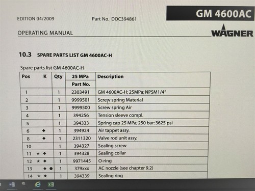 Manga de tensión Wagner 394256 para GM4700AC 25 MPa x 1 (Parte 4) - Imagen 2 de 2