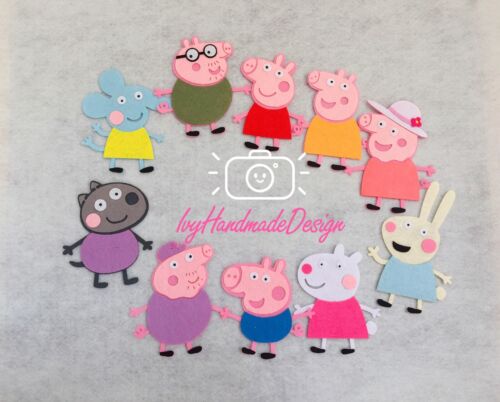 Peppa pig felt toy set/Felt board pig/Peppa family Flannel board/pretend play - Picture 1 of 10