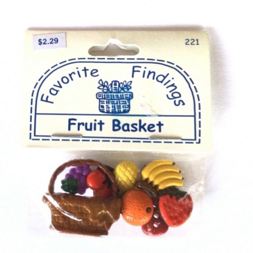 2 New Packs Favorite Findings Buttons Fruit Basket Crafts