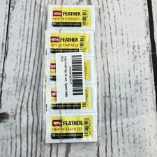 Feather Double Edge Safety Razor Blades 50 Count Platinum Coated Stainless
