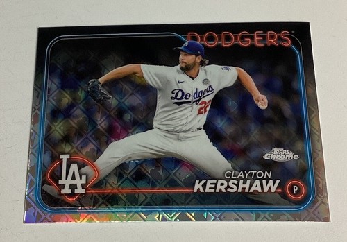 2024 Topps Chrome Logofractor CLAYTON KERSHAW Refractor Card #110 Dodgers