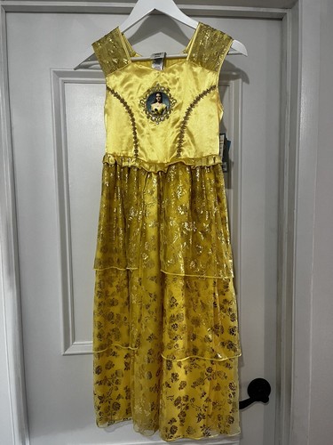 NWT DISNEY STORE Belle Deluxe Nightgown Costume Dress Beauty & The Beast sz9/10 - Picture 1 of 9