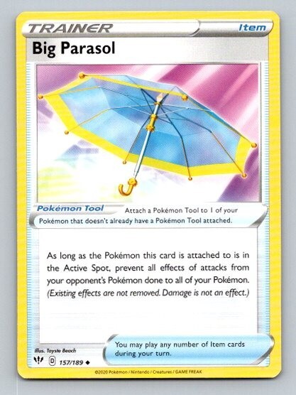2020 Pokemon Card Darkness Ablaze Big Parasol 157/189