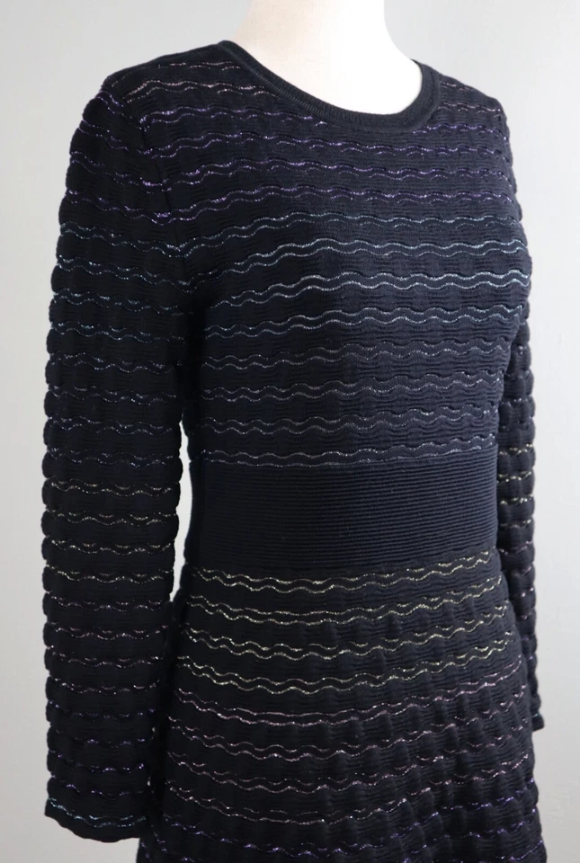 Vestido Suéter KATE SPADE New York $398 Vieira Brillo Acanalado Tejido Talla Pequeña Foto 4 de 4