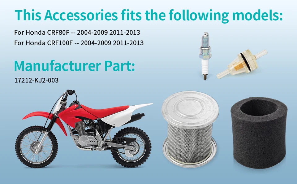 PARA HONDA SUPORTE DE ELEMENTO LIMPADOR DE AR E KIT DE VELA DE IGNIÇÃO CRF80F CRF100F 2004 - 2013 - Imagem 3 de 4